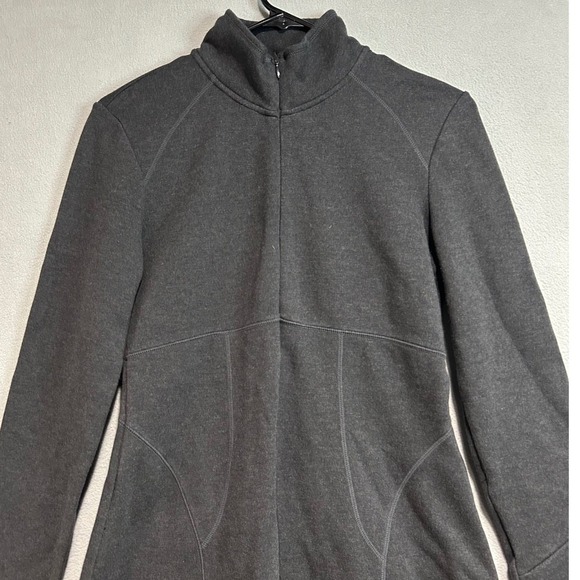 Athleta athletic Dress Womens Small Gray Half Zip Mock Neck Long Sleeve Sporty - Picture 3 of 8